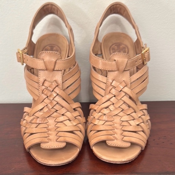 Tory Burch Shoes - Tory Burch Tan Woven Heels
